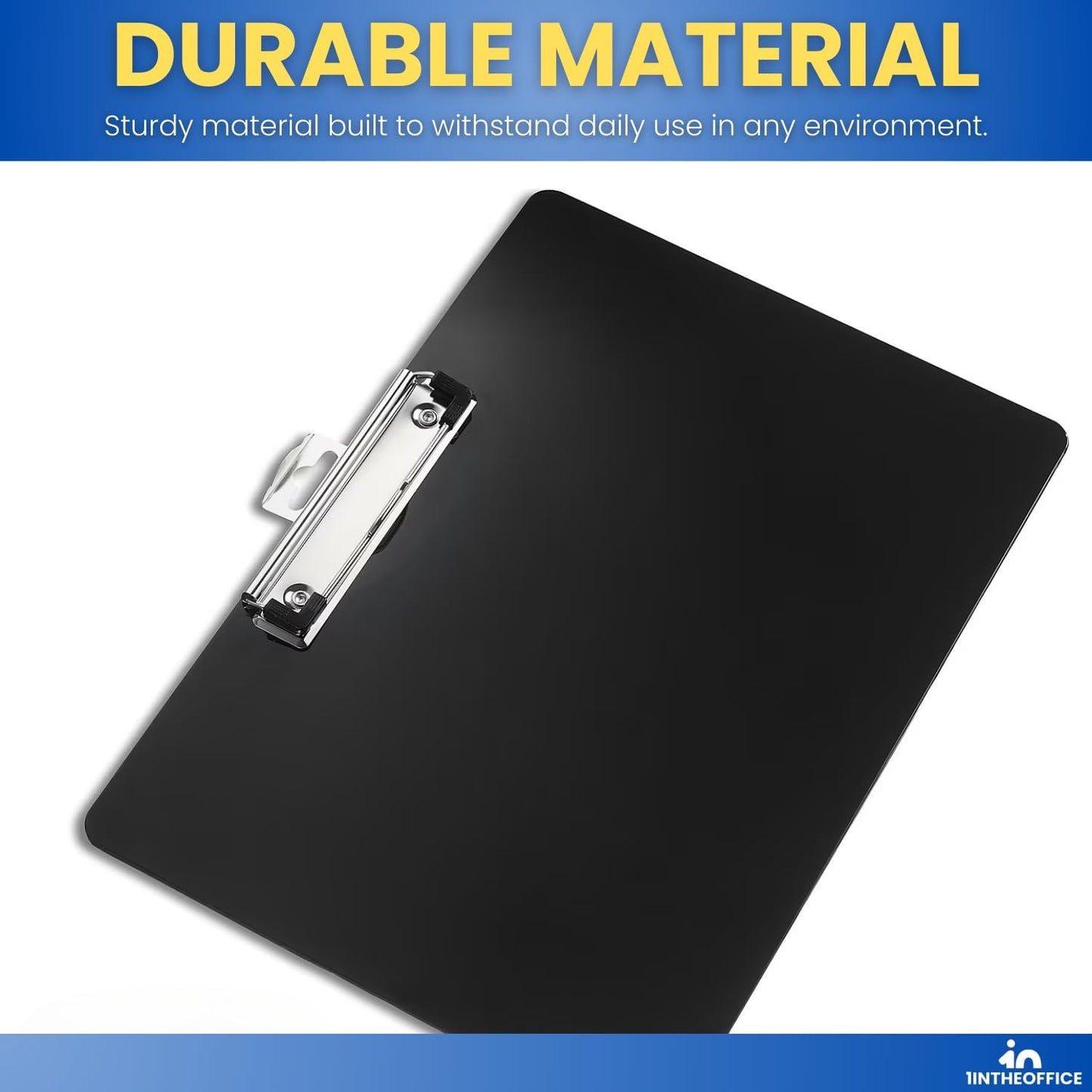 1InTheOffice Landscape Clipboard, Black Horizontal Clipboard, 8.8 x 12.4-inch, 2 Pack