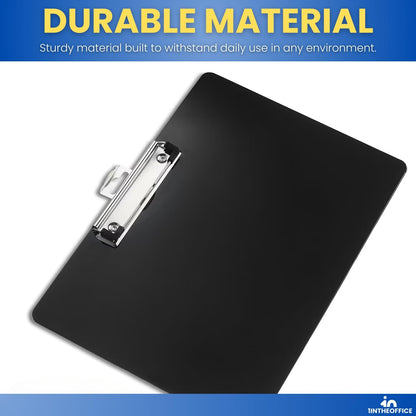 1InTheOffice Landscape Clipboard, Black Horizontal Clipboard, 8.8 x 12.4-inch, 2 Pack