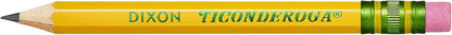 Ticonderoga Golf Pencils With Erasers, #2 HB Lead, Yellow, Pack Of 72