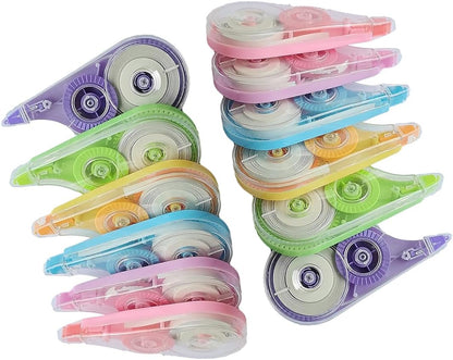 White Out Correction Tape with Dispenser,12-Count Pack,39.4ft, Easy Use Roller Applicator, Instant Dry, Fast, Clean and Tear-Resistant Tape ,Smooth Precise Corrections Tape for School,Office and Home