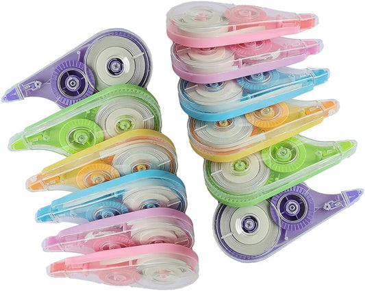 White Out Correction Tape with Dispenser,12-Count Pack,39.4ft, Easy Use Roller Applicator, Instant Dry, Fast, Clean and Tear-Resistant Tape ,Smooth Precise Corrections Tape for School,Office and Home