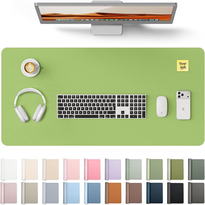 YSAGi Leather Desk Pad Protector, Office Desk Mat, Large Mouse Pad, Non-Slip PU Leather Desk Blotter, Waterproof Laptop Desk Writing Pad for Office and Home (23.6" x 13.8", Eggshell) - Colors A