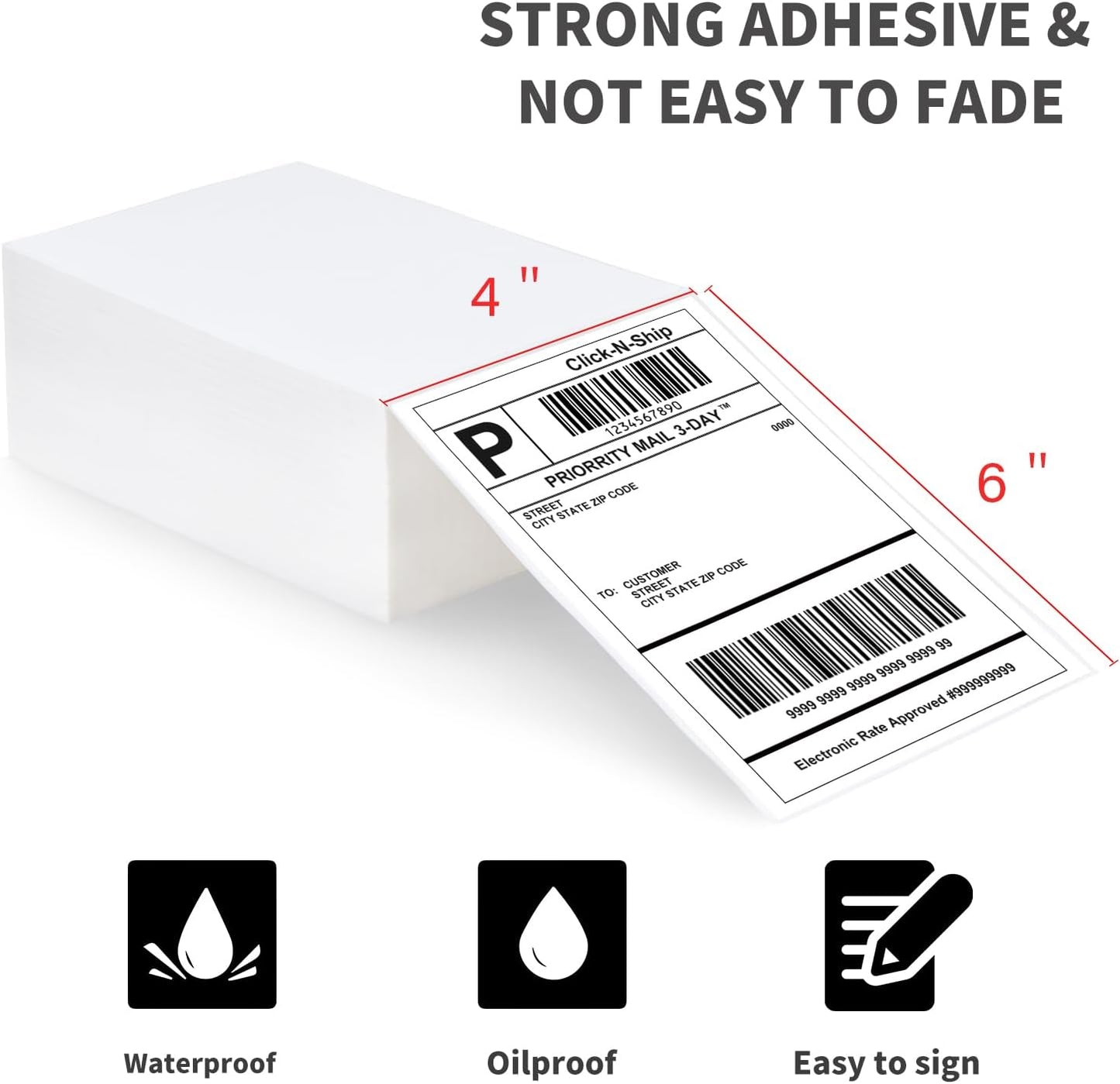 L LIKED 200 4x6 Thermal Labels Fanfold, Direct Thermal Shipping Labels - Perforated and Strong Adhesive
