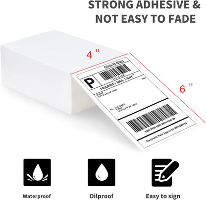 L LIKED 200 4x6 Thermal Labels Fanfold, Direct Thermal Shipping Labels - Perforated and Strong Adhesive
