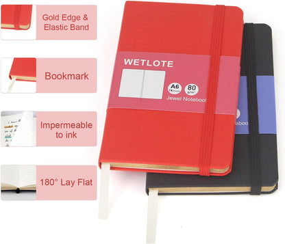 Line Hardcopy Notebook - 5"x8"- Sourced from sustainable and excellent quality paper, minimalist, natural, portable and flexible design, suitable for office, school(red)