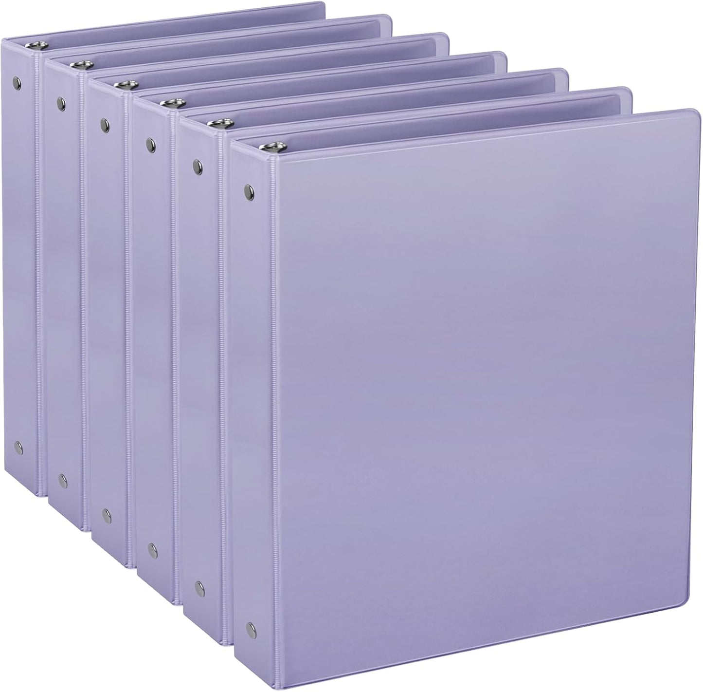CIXILDTS 1-Inch Round Ring Binders, Standard 3 Ring Binder Fit Letter Size Paper, Presentation View Binders, 6 Packs, Assorted
