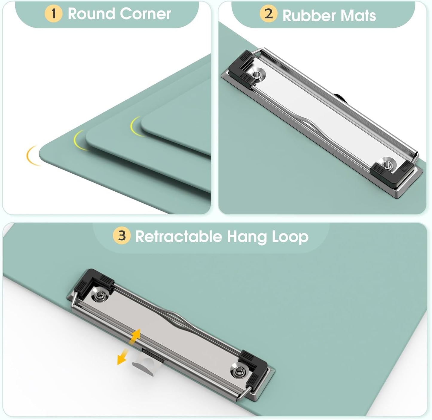 Plastic Clipboards 2 Pack, A4 Black Clip Board 8.5x11 for Classroom, Students, Kid, Woman, Size 9" x 12.5" with Low Profile Clip, Office & School Supply