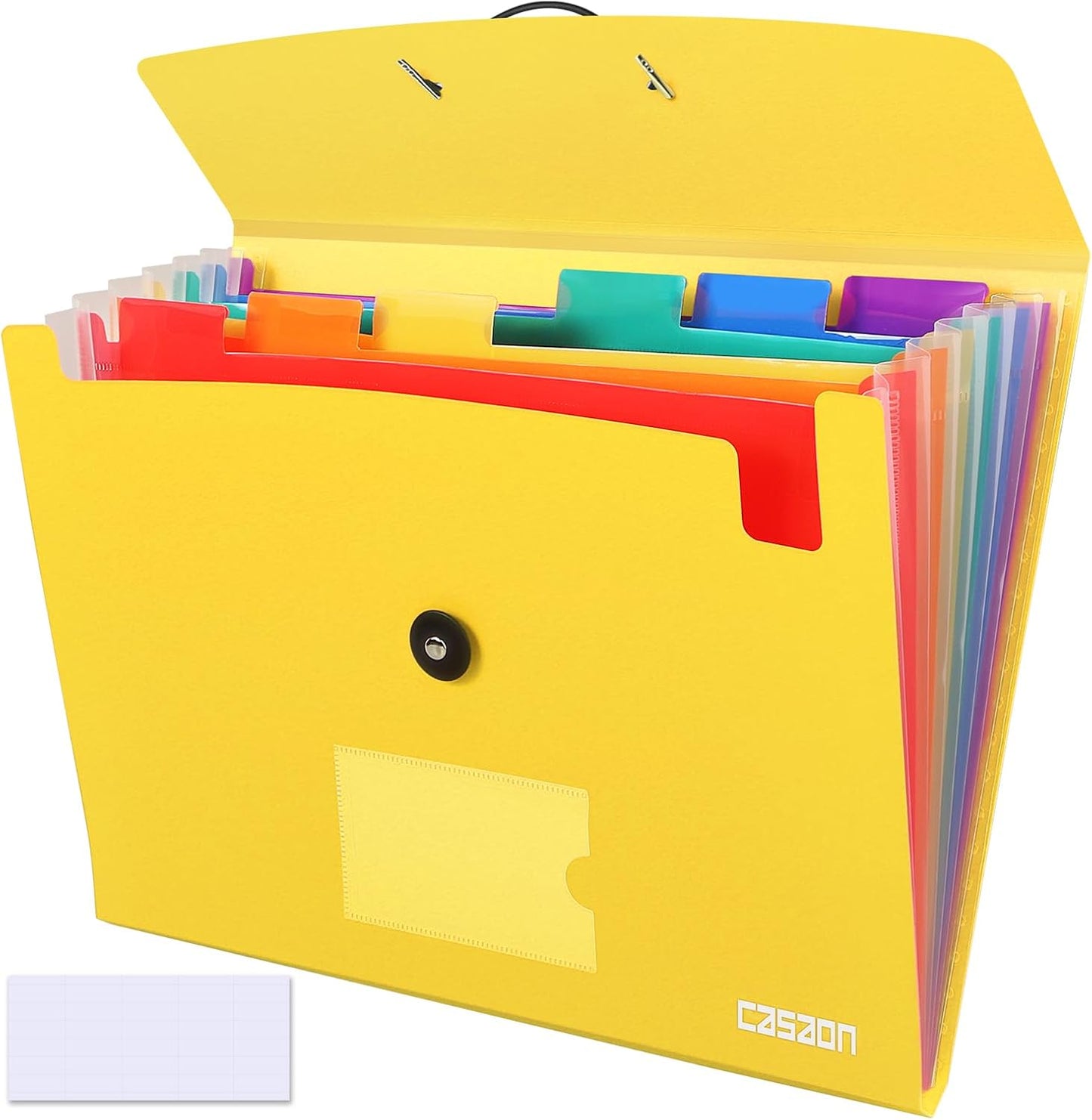 7 Pocket Accordian File Folders, Expanding File Folder A4 Letter Size Paper Portable Document Organizer-Black