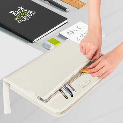 Tamfile Fireproof Accordion File Organizer with Handle, 13 Pocket Transparent Expanding File Folder with Zipper & Labels, File Folder with Multi-Pockets Paper Organizer Folder for Letter A4 Files