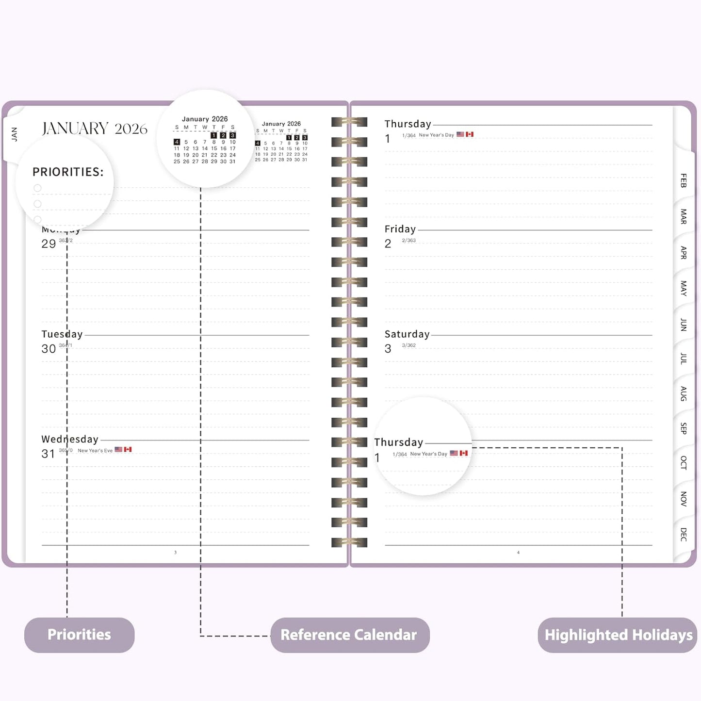 Planner 2026-2027, Weekly and Monthly Academic Year Calendar Planner, July 2026 - June 2027, Daily Agenda Book for Office School Supplies, A5(6.3'' x 8.5'')