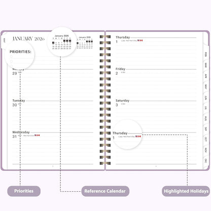 Planner 2026-2027, Weekly and Monthly Academic Year Calendar Planner, July 2026 - June 2027, Daily Agenda Book for Office School Supplies, A5(6.3'' x 8.5'')