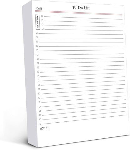 Spakon 300 Sheets Daily to Do List Notepad Notebook Library Card to Do Planner Checklist Memo Writing Pad Schedule Reminder Office Homework Planner for Task, 6" x 8(Retro,Beige)