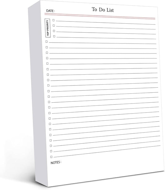Spakon 300 Sheets Daily to Do List Notepad Notebook Library Card to Do Planner Checklist Memo Writing Pad Schedule Reminder Office Homework Planner for Task, 6" x 8(Retro,Beige)