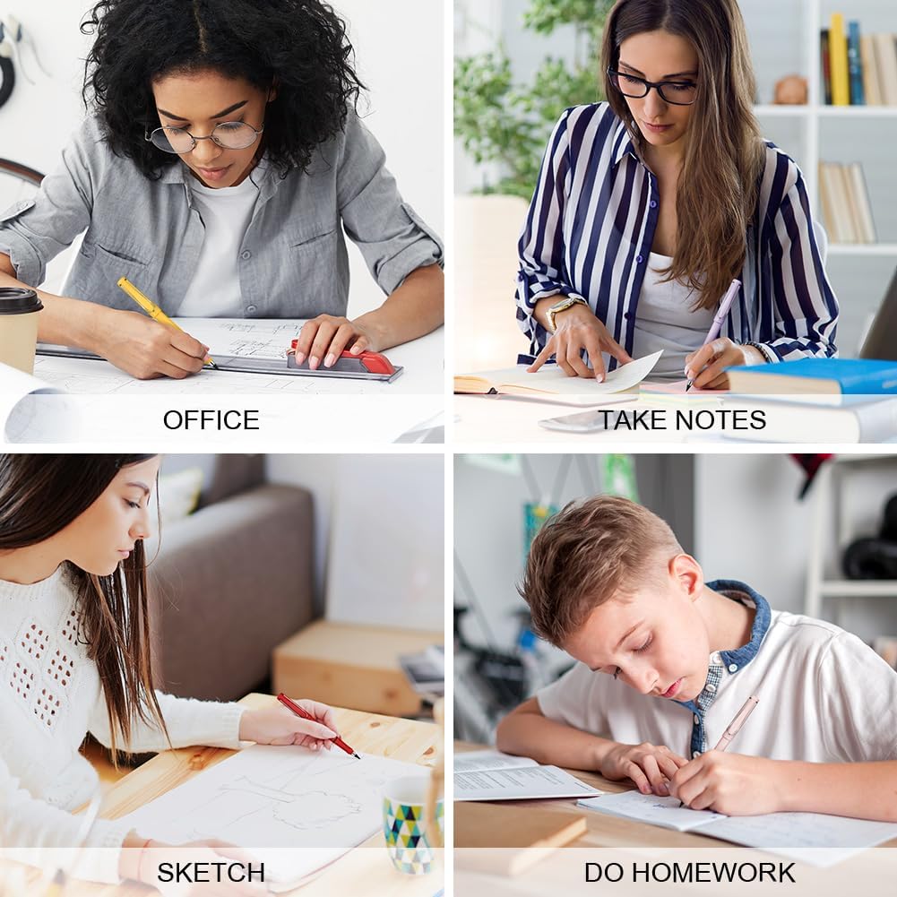 Ainiv Inkless Pencil with Eraser - 5 Sets Infinity Pencil, Reusable with Extra 5 Eraser & 5 Replaceable Nibs for Home, Office & School Writing, Drawing