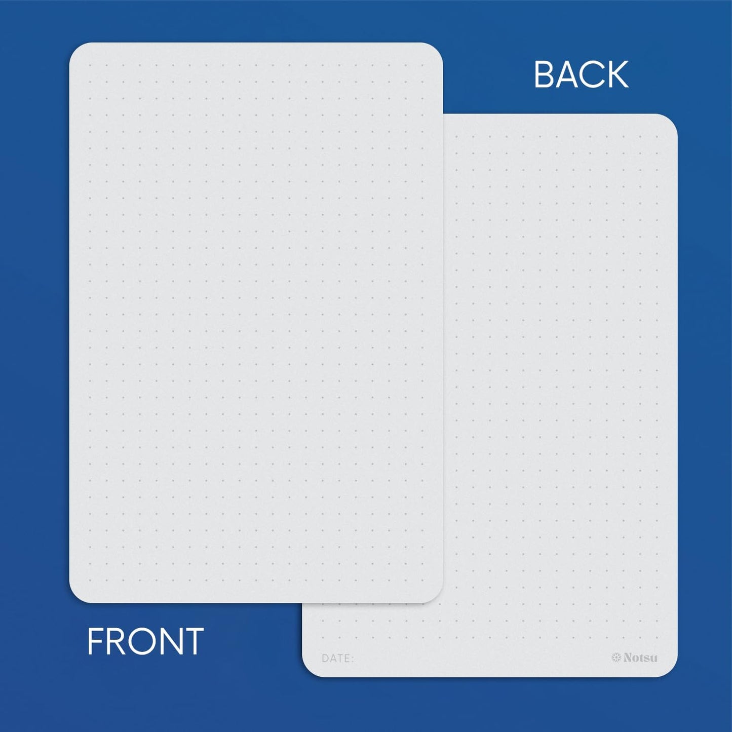 Notsu Dotted Index Cards 3x5 inch (Pack of 50) | Bullet Dot Grid Vertical Index Note Cards, Thick Paper Stock 350 gsm