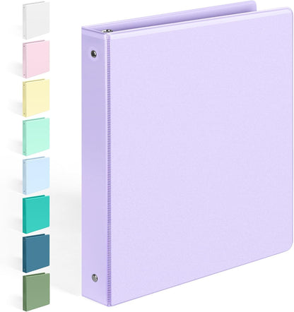 BinderX Extra Durable 3 Ring Binder, Round Rings 1 Inch Binder, Fits 175 Sheets of 8.5x11 Paper, Customizable View Cover with Inside Pockets, Cute 1" Binders, 1 Inch Binders 3 Ring, Pink