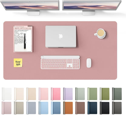 YSAGi Leather Desk Pad Protector, Large Mouse Pad, Non-Slip PU Leather Desk Blotter, Waterproof Writing Pad for Office and Home (31.5" x 15.8", Eggshell) - Colors B