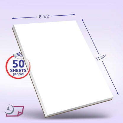 Memo Pads - Note Pads - Scratch Pads - Writing pads - 10 Pads with 50 sheets in Each Pad (5.5 x 8.5 inches)