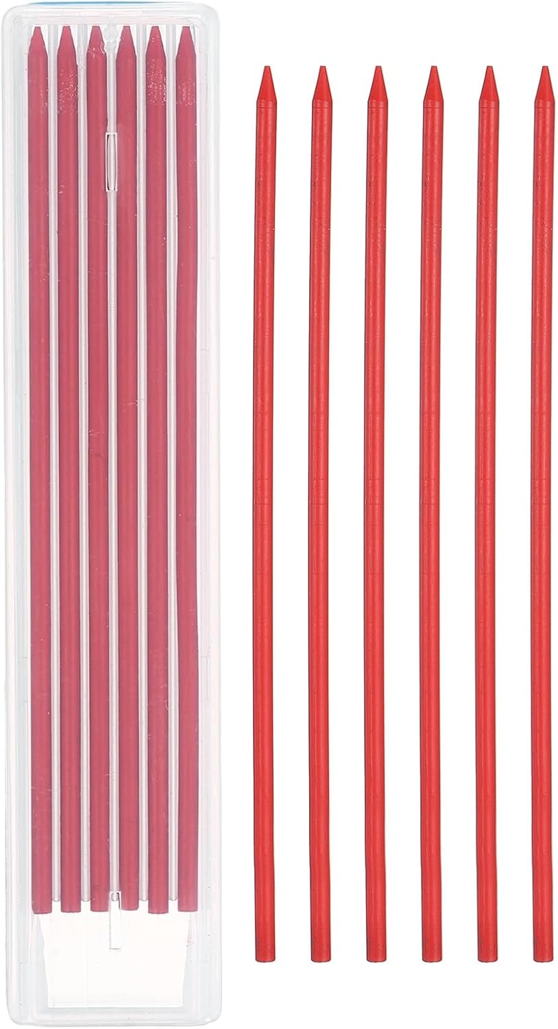 PATIKIL 12Pcs 2.8mm Carpenter Pencil Lead Refills, Solid Dry Pencil Refills Break Resistant Lead Refill for Mechanical Carpenter Construction Pencils Art Drafting, Multicolor