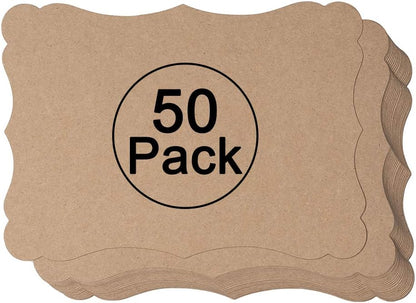 50 Pack Blank Kraft Cards Cardstock Thick Paper Brown Greeting Cards for DIY Gift Card Menus, Baby Shower and Wedding Invitations (Multicolored, 5x7IN)