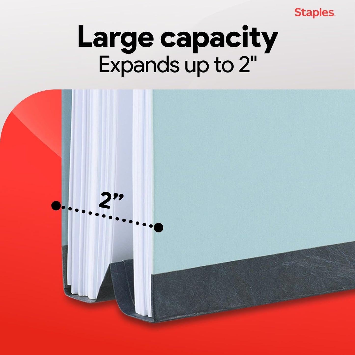 Staples® 60% Recycled Pressboard Classification Folder, 2" Expansion, Letter Size, Blue, 25/Box (ST384868/384868)