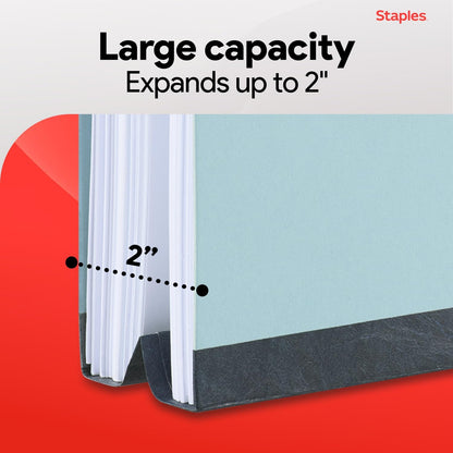 Staples® 60% Recycled Pressboard Classification Folder, 2" Expansion, Letter Size, Blue, 25/Box (ST384868/384868)