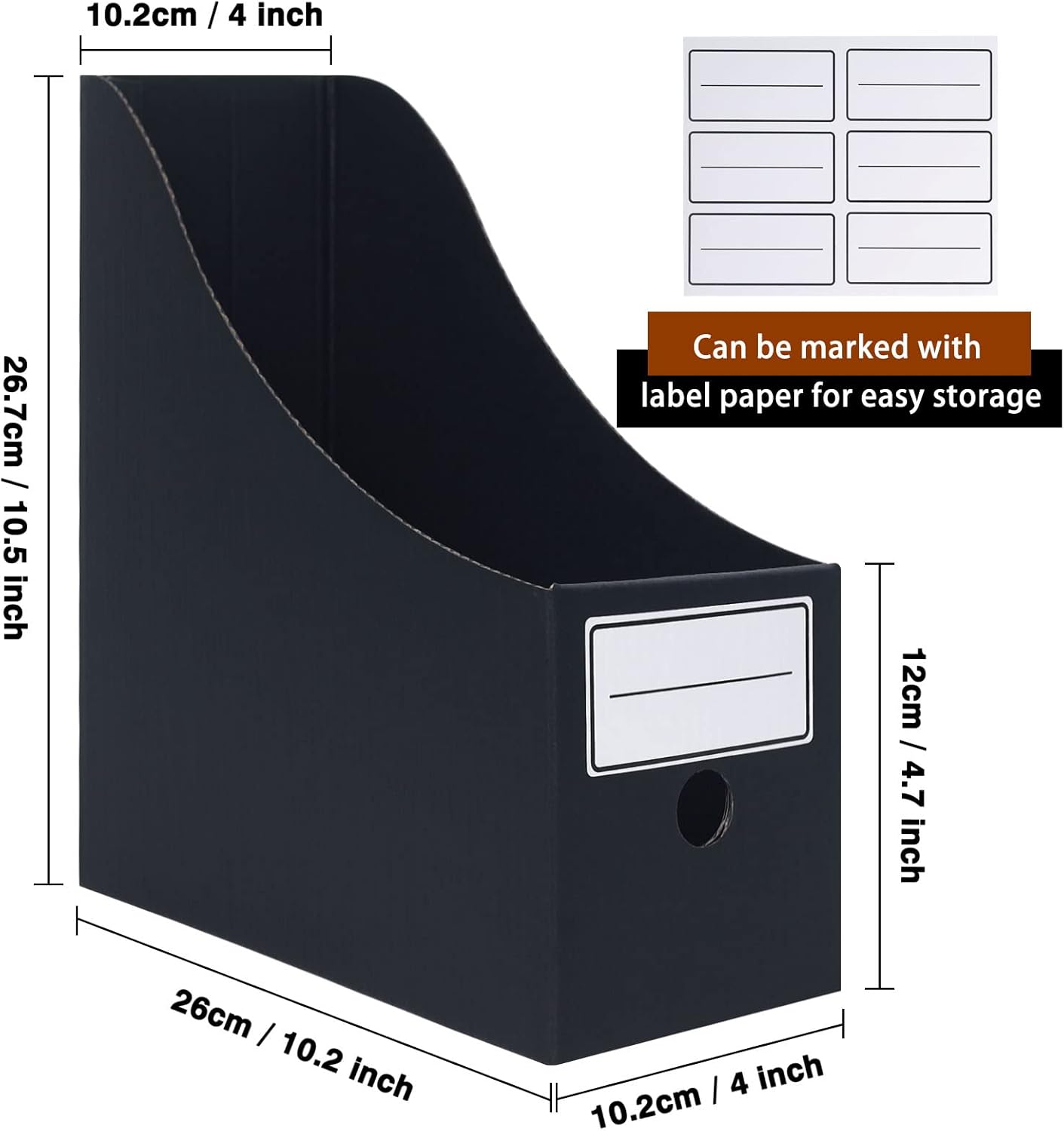 Magazine File Holder(6 Pack), Cardboard Magazine File Holder,Document Organizer,Desk File Organiser For School, Office, Home Magazine File Storage