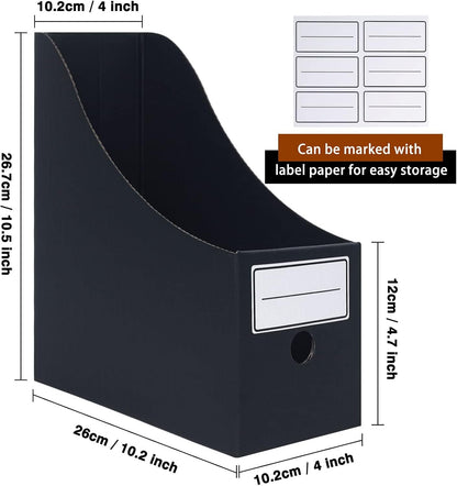 Magazine File Holder(6 Pack), Cardboard Magazine File Holder,Document Organizer,Desk File Organiser For School, Office, Home Magazine File Storage