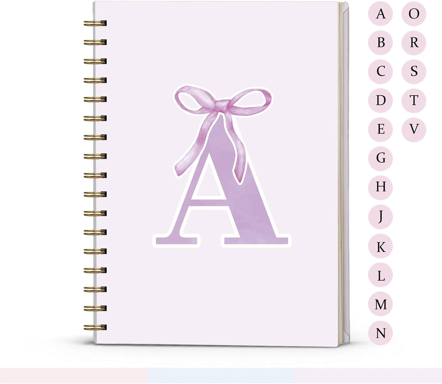 Blue Bow Journal Notebook for Girls,Initial H Journals Personalized Diary Gifts for Teen Girl Kids,Monogrammed Gifts for Women,Trendy Coquette Cute Hardcover Spiral Notebook 5.5 x 8.3 - Colors A