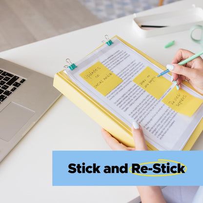 Post-it 100% Recycled Paper Super Sticky Notes, 3 in. x 3 in., 12 Pads, 70 Sheets per Pad, Wanderlust Pastels, School Supplies and Office Products