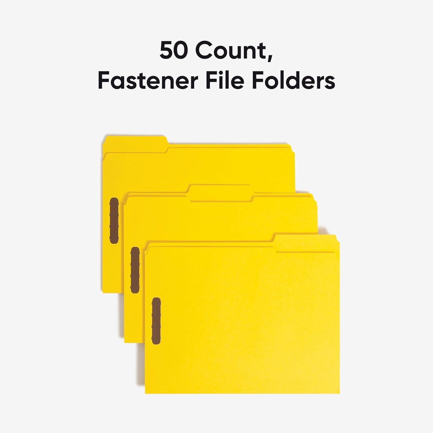 Smead Fastener File Folders, Reinforced 1/3-Cut Tabs, 2 Fasteners, Letter Size, Blue, 50 per Box (12040)