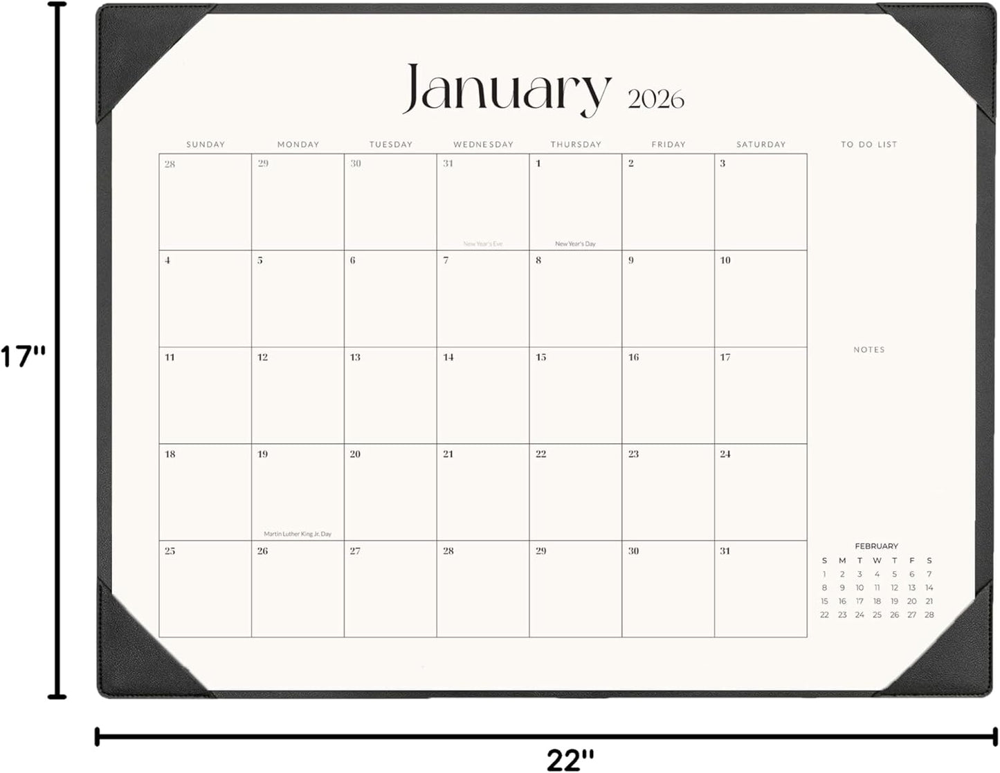 Desk Calendar 2026-2027 with Desk Mat – 22" x 17" Large Desk Pad Calendar Runs from January 2026 to June 2027, Office Supplies Desktop Monthly Calendar for Home & Office