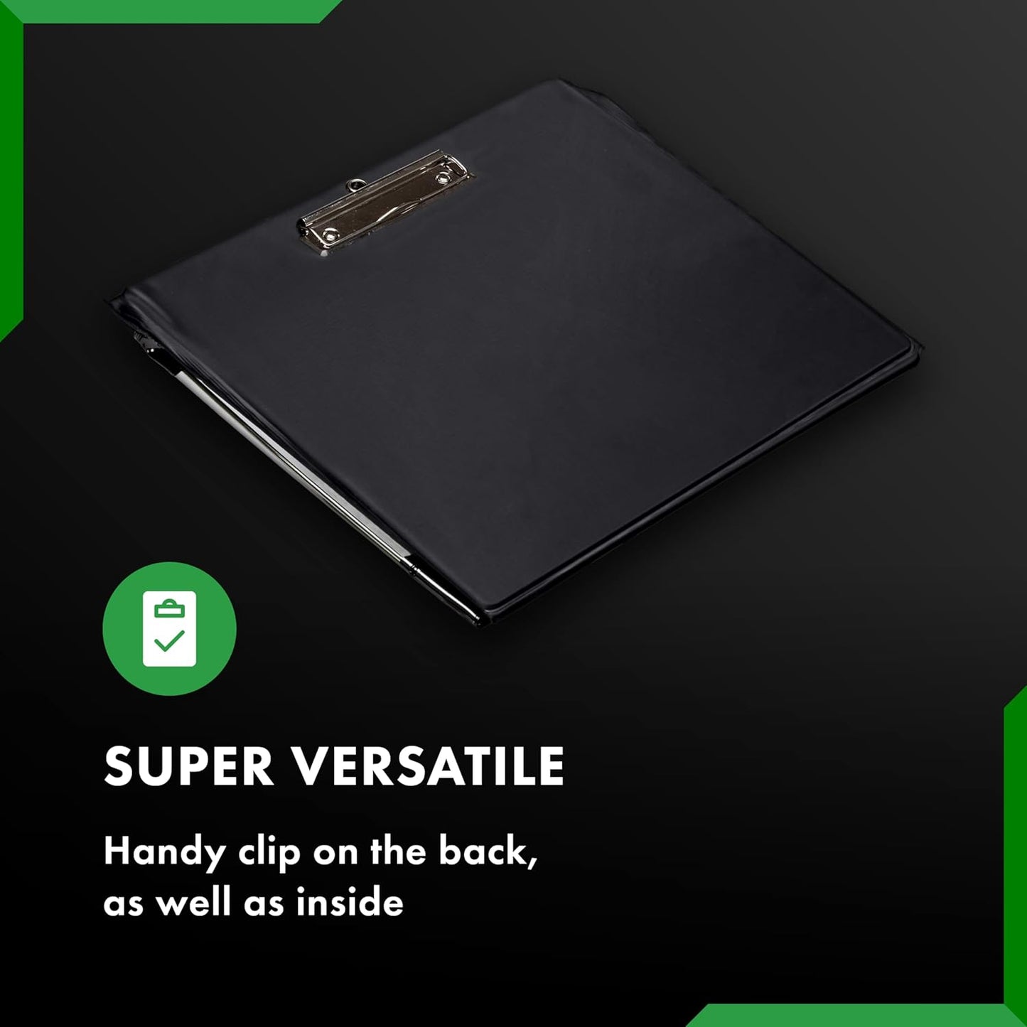 Waterproof Clipboard A4 Portrait by Paperdry, Black, Superior PVC Plastic with Cold Protection, Outdoor Covered Clip Board with Storage, A4 Waterproof Document Holder