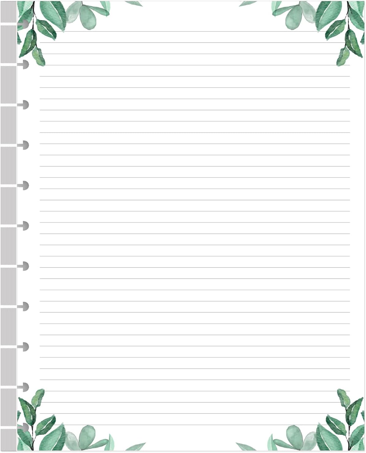 Stationery Lined Paper, Letter Size Unpunched Ruled Filler Paper, 100Sheets/200Pages Loose-Leaf Line, 100gsm, 8.5'' x 11'', Leaf