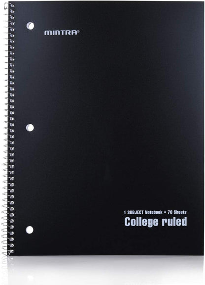 Mintra Office Spiral Notebooks, Wirebound, Journals for School, Work, Business, Aesthetic Stationery, Writing Pads, Teacher & Student Supplies (6, Pastel, College)