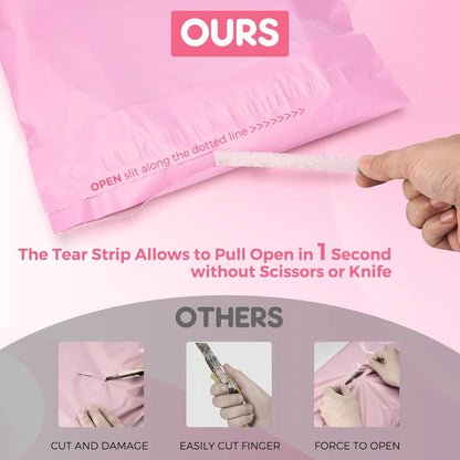 Fuxury Poly Mailers 14.5x19 Inch 50pc Shipping Bags for Small Business Mailing Envelopes for Clothing,Self Seal Shipping Envelopes Waterproof Poly bags Durable Packaging Bags Light Pink