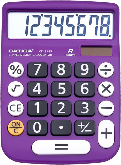 CATIGA 12 Digit Desktop Calculator Basic Desk Calculator with Large LCD Display, Big Buttons, 4 Function, Solar and Battery Dual Power, for Office, School, Home, SD-1292 Green