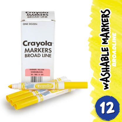 Crayola Washable Markers for Kids - Black (12ct), Bulk Broad Line Markers for School, Classroom Essentials, Teacher Classroom Must Haves for Elementary School