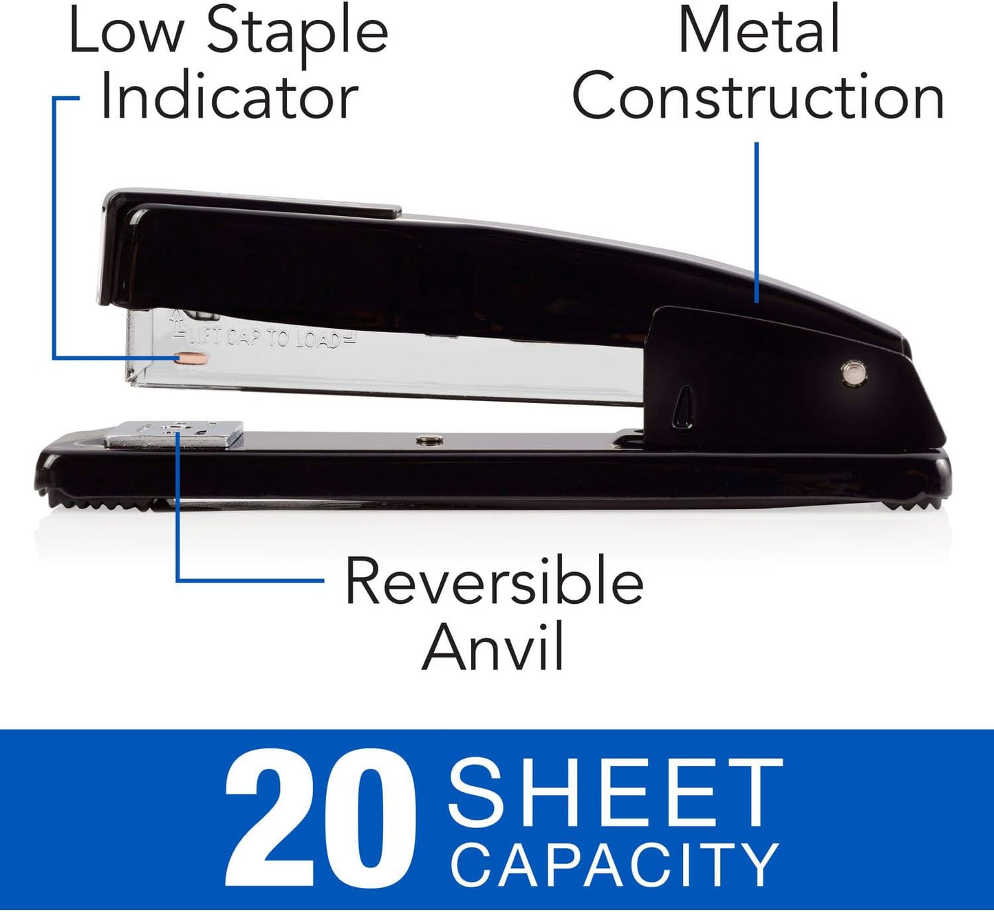 Swingline Commercial Stapler, 20 Sheet Capacity, Jam Free, Metal, 2 Pack, Black (44401AZ)
