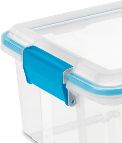 Sterilite 4-Pack Gasket Box, Weather-Resistant Storage Bins with Latching Lids, 32 Quart - Heavy-Duty Organizing Containers for Closet, Bathroom, and Office