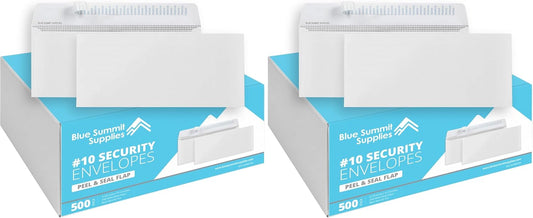 500#10 Windowless Security Envelopes Self Seal, Peel and Seal, Security Tinted, Printer Friendly Design for Business, Dimensions - 4-1/8 Inch x 9 ½ Inch - Envelopes Letter Size for Mailing