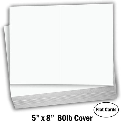 Hamilco Blank Index Cards 6" x 9" Heavyweight Card Stock 80lb Cover White Cardstock Paper - 100 Pack