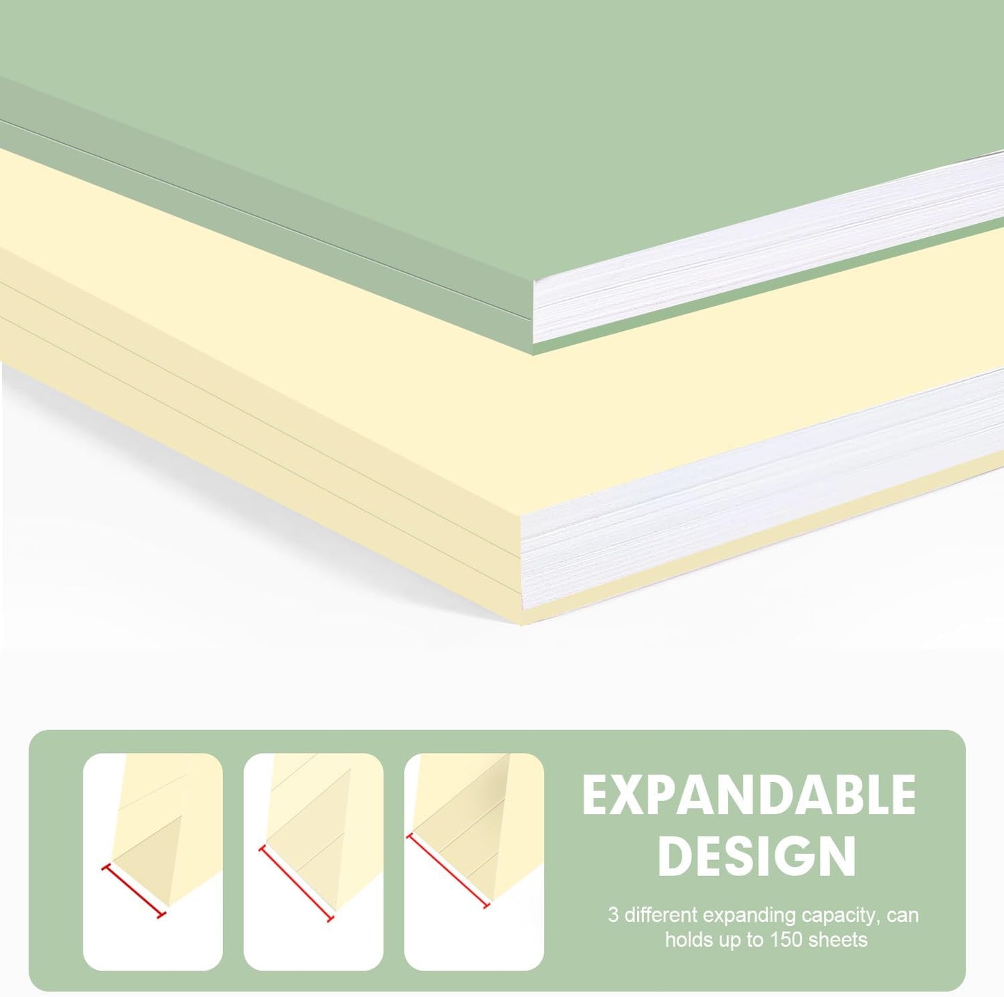 File Folder, RAZCC 150 Pack 1/3 Cut Tab File Folders Letter Size, Manila Folders, Folders with Tab, Great for Organizing and Easy File Storage