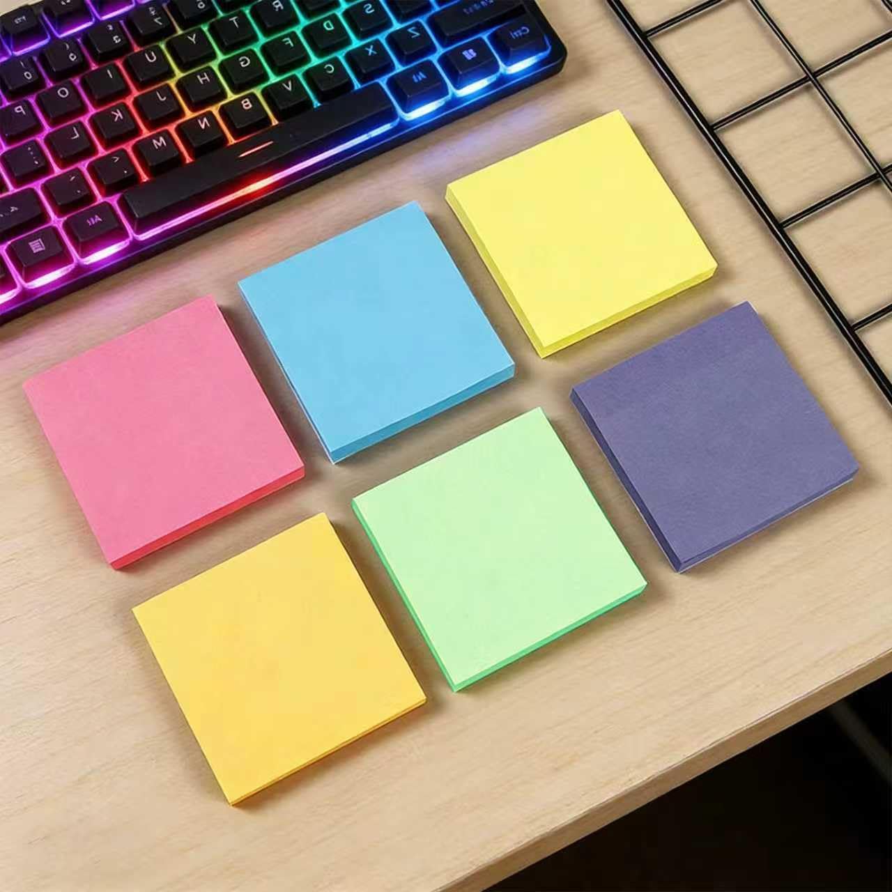 Sticky Notes 3x3 inch,12 Colors Self-Stick Pads, Easy to Post for Office, Home, Study, 100 Sheets/Pad (6Pads)