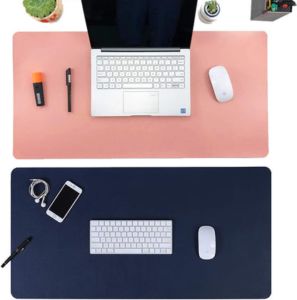 Aothia Non-Slip Waterproof PU Leather Desk Pad Protector for Mouse, Writing Desk, Office, Home, Laptop Blotter, 23.6" x 13.7", Black - Colors A