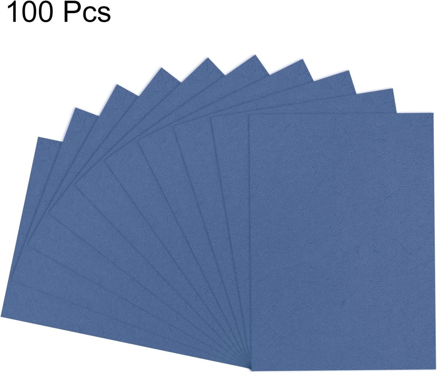 MECCANIXITY 100pcs A4 8.5 x 11 Inch Presentation Binding Covers Letter Size Leather Textured Grain Paper Un-Punched for Business Reports, Navy Blue