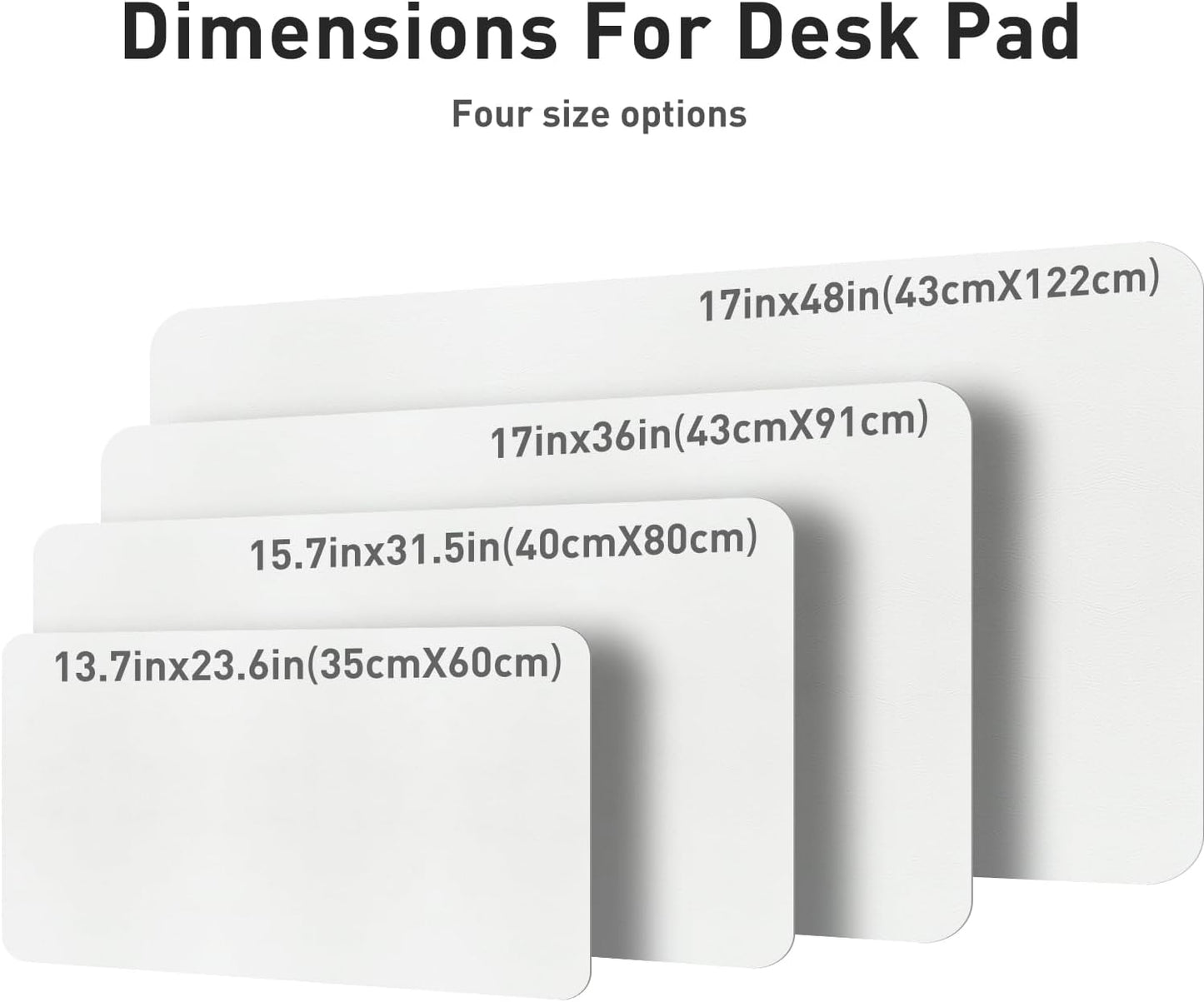 Aothia Non-Slip Waterproof PU Leather Desk Pad Protector for Mouse, Writing Desk, Office, Home, Laptop Blotter, 23.6" x 13.7", Black - Colors B