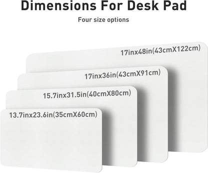 Aothia Non-Slip Waterproof PU Leather Desk Pad Protector for Mouse, Writing Desk, Office, Home, Laptop Blotter, 23.6" x 13.7", Black - Colors B