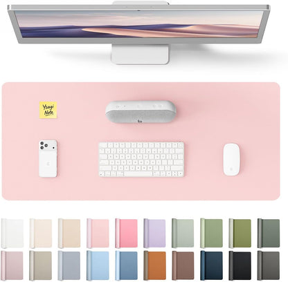 YSAGi Leather Desk Pad Protector, Office Desk Mat, Large Mouse Pad, Non-Slip PU Leather Desk Blotter, Waterproof Laptop Desk Writing Pad for Office and Home (23.6" x 13.8", Eggshell) - Colors B