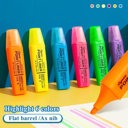 M&G 6-Pack Highlighters, Multicolor Quick-Dry No-Bleed Ink, Soft Chisel Tip Highlighters for Office Documents, Journaling, and Planners
